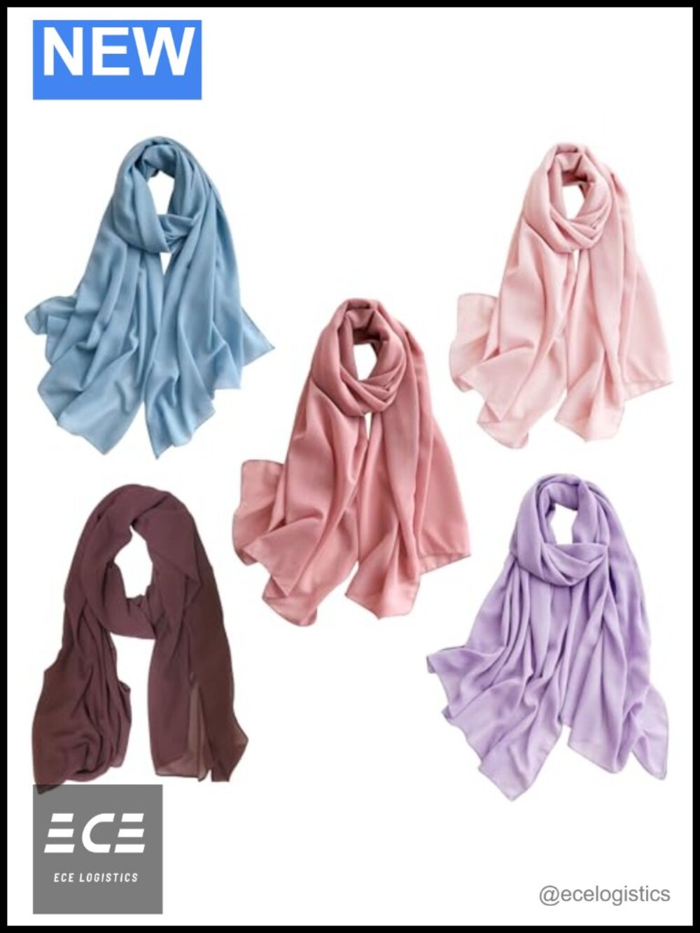 Chiffon Hijab Scarf Shawl Long Muslim Head Wrap Soft Breathable